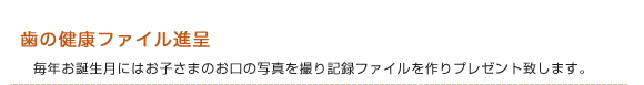 歯の健康ファイル進呈