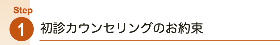 Step1初診カウンセリングのお約束